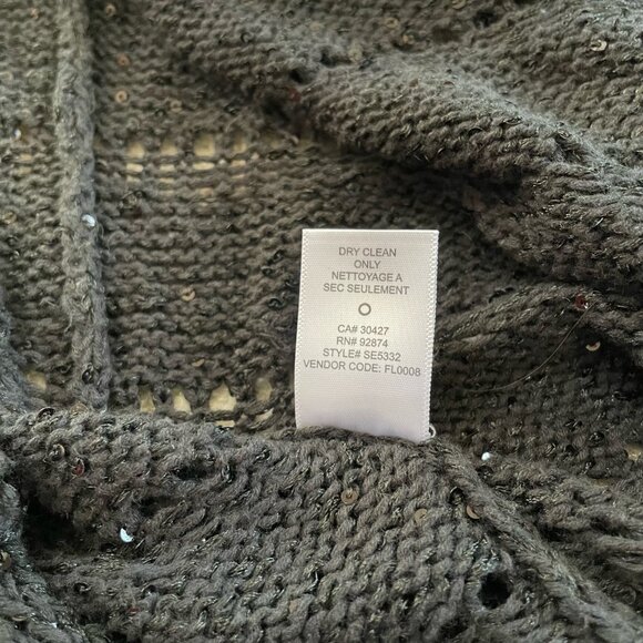 Splendid - Black knit sweater wrap with small sequins Women's size small - Picture 4 of 6